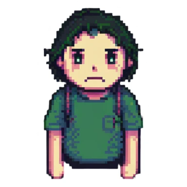 pixel art man with a sad expression sticker
