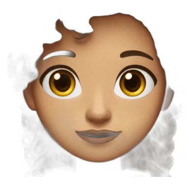 girl with brown here some blue hightlights at the end of her hair and big brown long lashes eyes. and wearing a therapist outfit sticker