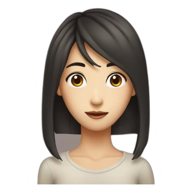 Long face semi asian sticker