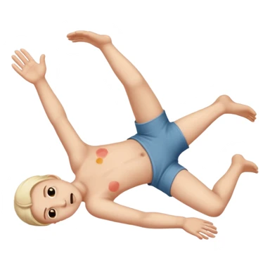 human laying down, plays dead sticker