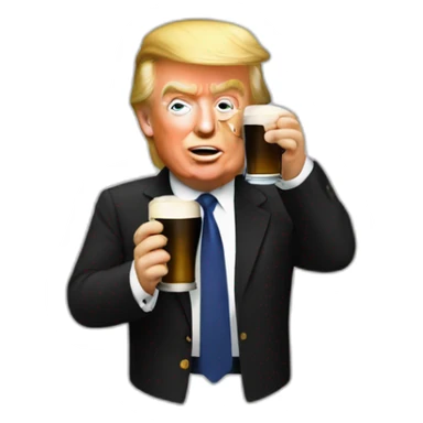 Trump drinking guinness sticker
