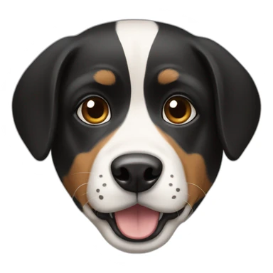 Black white and tan dog sticker