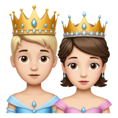 The boy is getting a princess makeover in before and after look  sticker