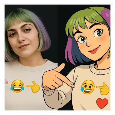 replace replicate to emojis and make the background black  sticker