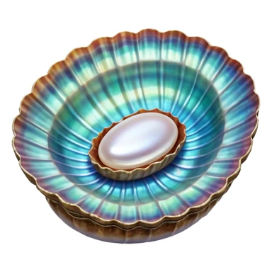 open abalone shell with meat inside sticker
