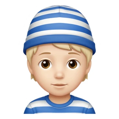 kid with blue and white hat sticker
