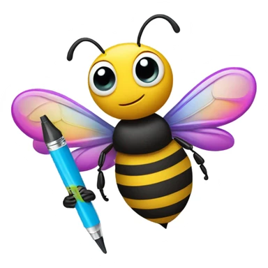 busy bee with a marker sticker