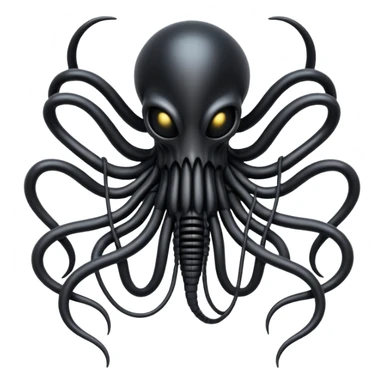 dark intertwined black wires forming a Giger-inspired creature, surreal sticker