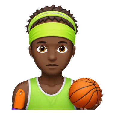 Basketball guy with neon headband sticker
