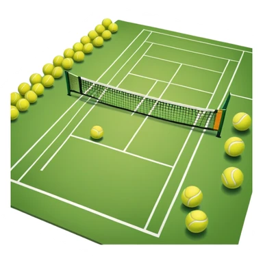 Hotel tennis court with tennis balls sticker