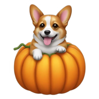 Corgi in a pumpkin costume sticker