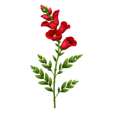 single red Snapdragon, straight stem sticker