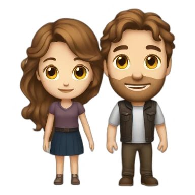 Brown hair 2023 Arthur and laura sticker