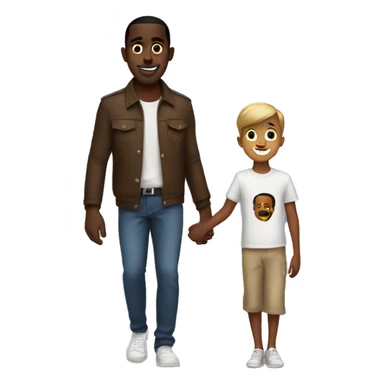 Diddy holding hands with a little boy sticker