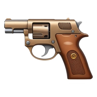Compact pistol with brown handle sticker