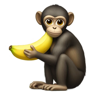 monkey with tutu eating banana sticker