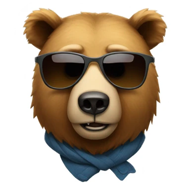 Bear with sunglasses sticker