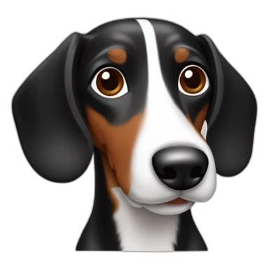 Black white and brown Wiener dog sticker