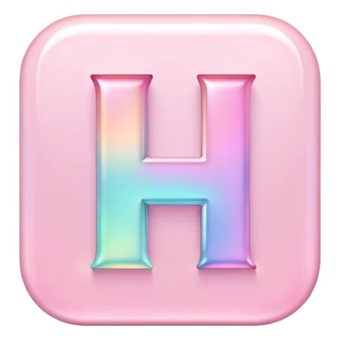 Iridescent pastel pink Font setting icon with letter H sticker