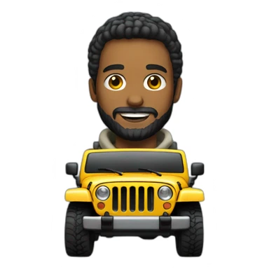 bold man with beard riding Jeep jk sticker