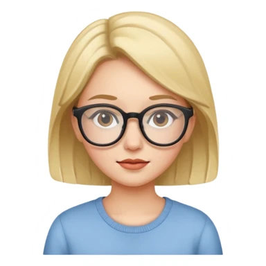 Una chica con lentes y bonita sticker