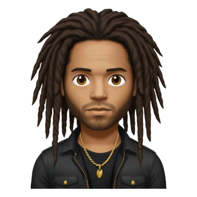 Lenny Kravitz with dark brown long dreadlocks sticker