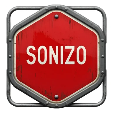 red, road sign, hexagonal, with the inscription sanctions sticker