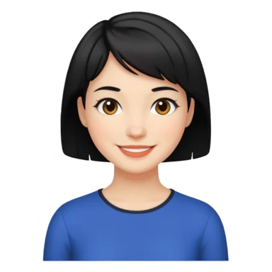 erin black short hair sticker