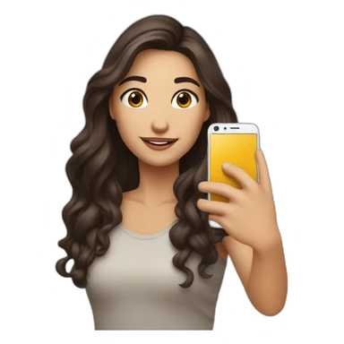 Brune qui se prend en selfie sticker