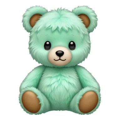 Mint green realistic teddy bear sticker