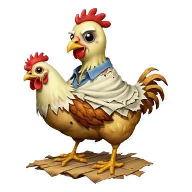 Zombie on top of a chicken sticker