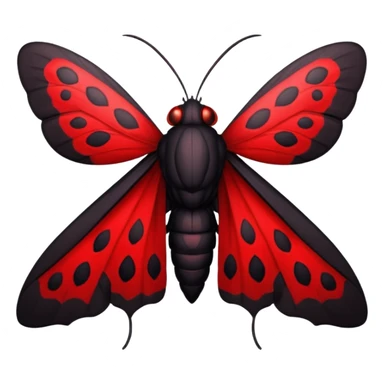 A sexy black and red moth with glowing red eyes sticker