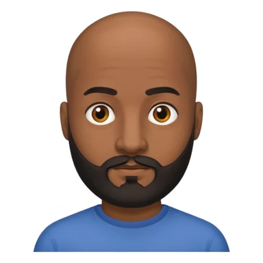 Dark Medium skin bald man with medium black beard sticker