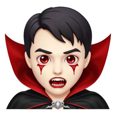 Upward facing vampire emoji  sticker