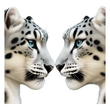 Two kissing snow leopards  sticker