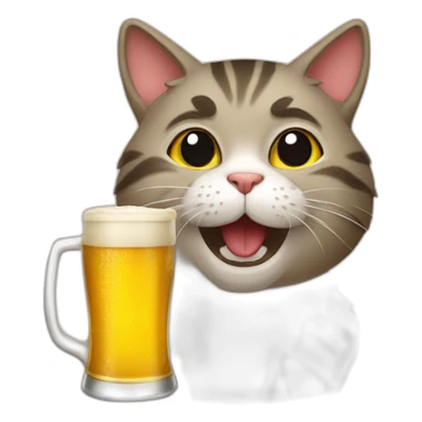 Cat with beer sticker