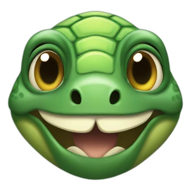 turtle with a gian smile sticker