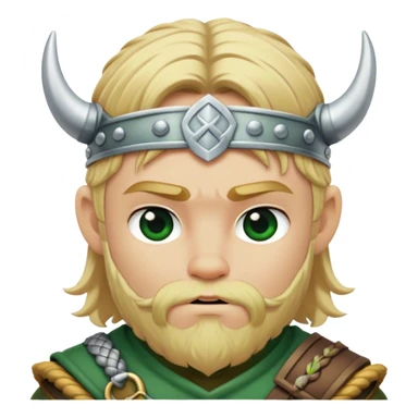 Blond haired Viking boy green and gold sticker