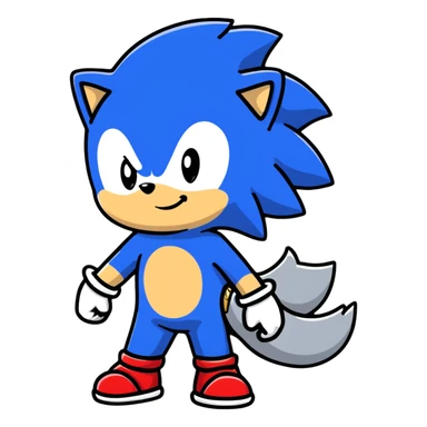 Sonic the Hedgehog, baby Sonic, and Silver the Hedgehog holding hands together sticker