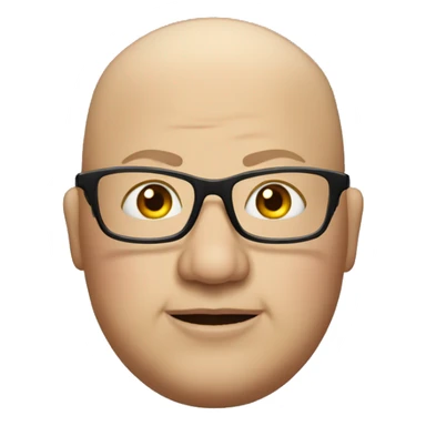 Fat man with a bald head and glasses  sticker