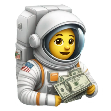 astronauta con dinero  sticker
