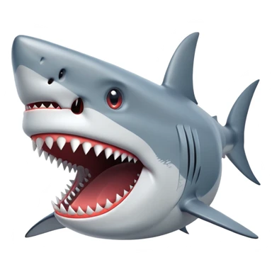 Shark with gray body and sharp teeth sticker