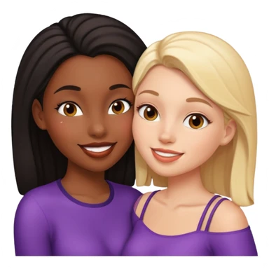 black girl white girl kissing sticker
