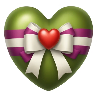 realistic olive heart and bow sticker