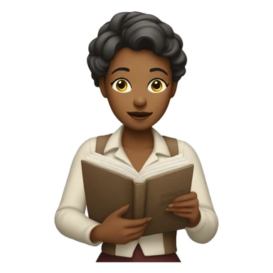 woman holding a script  sticker