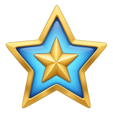 blue check mark inside a star sticker