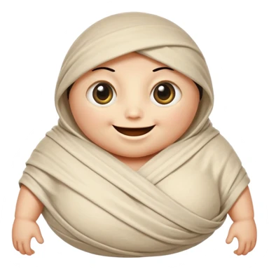 Mummy Cartoon: Chubby, friendly-looking mummy with oversized eyes and loose wrappings
 sticker
