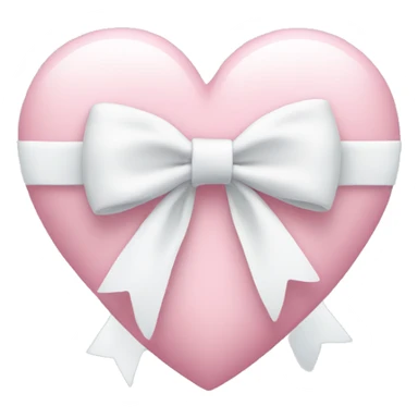 Pastel pink heart with white bow sticker