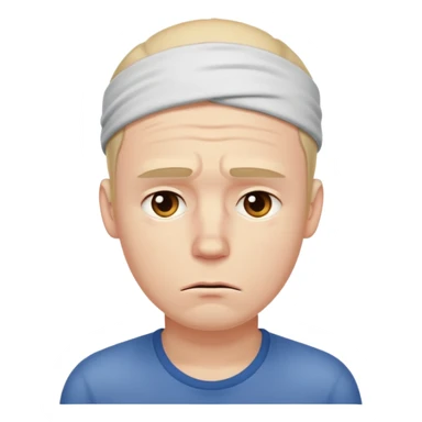 tired sad man with sweat on his forehead sticker