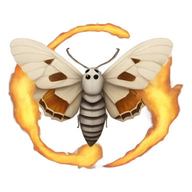 A moth catching fire sticker